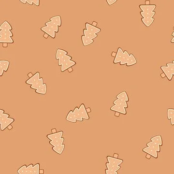 Seamless pattern holiday gingerbread cartoon vector 스톡 일러스트