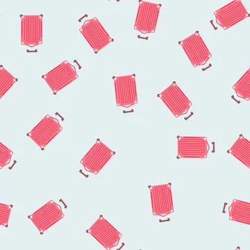 Seamless pattern holiday luggage suitcase cartoon vector Stock Illustration