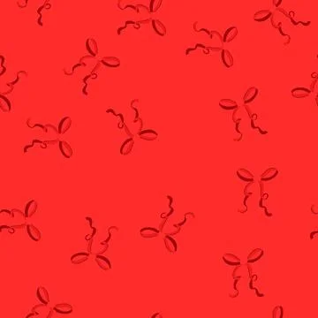 Seamless pattern holiday red bow ribbon cartoon vector イラスト素材