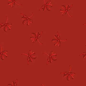 Seamless pattern holiday red bow ribbon cartoon vector Stock Illustration