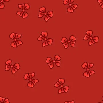 Seamless pattern holiday red bow cartoon vector Stockillustratie