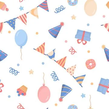 Seamless pattern with holiday symbols Stock Illustration