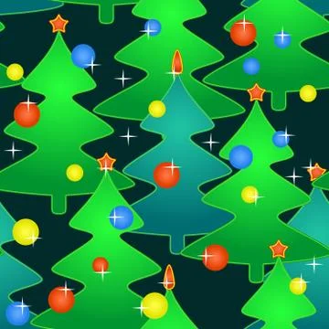 Seamless pattern with holidays christmas-trees Stock Illustration