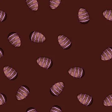 Seamless pattern hollow chocolate egg cartoon vector Stock Illustration