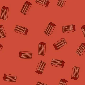 Seamless pattern Hollow red brick for construction and building industry Illustrazione stock