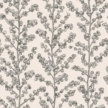 Seamless pattern with holly berries. Illustrazione stock