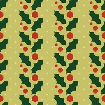 Seamless pattern with holly Stock-Illustration