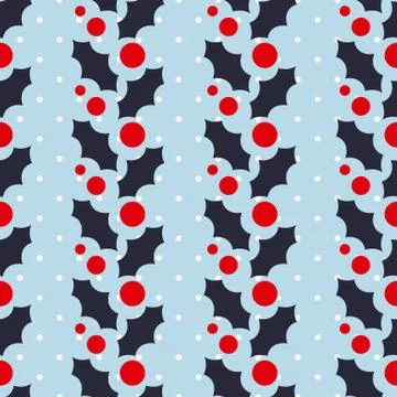 Seamless pattern with holly Illustrazione stock
