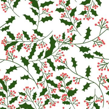 Seamless pattern with holy berry. Stock Illustration