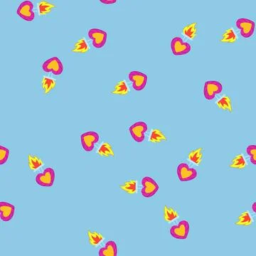 Seamless pattern holy mexican heart cartoon vector Stock Illustration