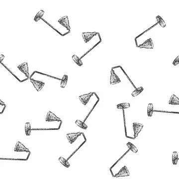 Seamless pattern home desk lamp sketch hand drawn 스톡 일러스트