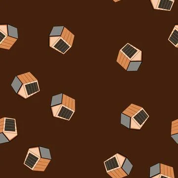 Seamless pattern home dog house cartoon vector Stock Illustration