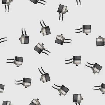 Seamless pattern home double boiler pan cartoon vector Stock Illustration