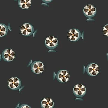 Seamless pattern home electric fan cartoon vector 库存插图