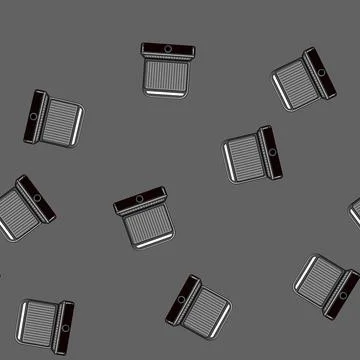Seamless pattern home electric grill cartoon vector Stock Illustration