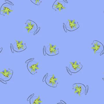 Seamless pattern home hanging planter cartoon vector Illustrazione stock