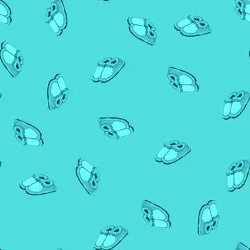 Seamless pattern home kid slippers cartoon vector Stock Illustration