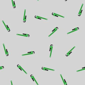 Seamless pattern home pipe wrench cartoon vector Stock Illustration