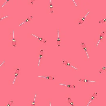 Seamless pattern home screwdriver cartoon vector Stock Illustration