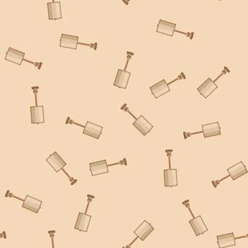Seamless pattern home vintage table lamp cartoon vector Stock Illustration