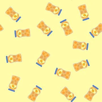 Seamless pattern homemade jam jar cartoon vector Stock Illustration