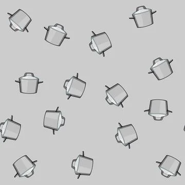 Seamless pattern homemade sauce pan cartoon vector Stock Illustration