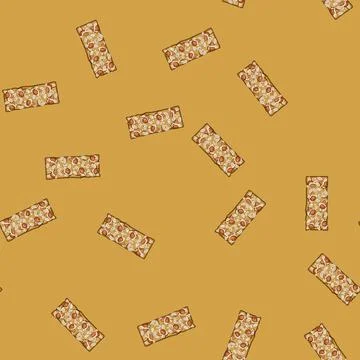 Seamless pattern honey granola bar cartoon vector Stock Illustration