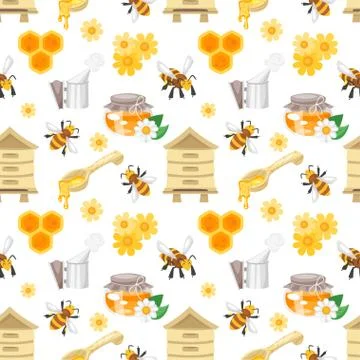 Seamless pattern with honey Stock Illustration