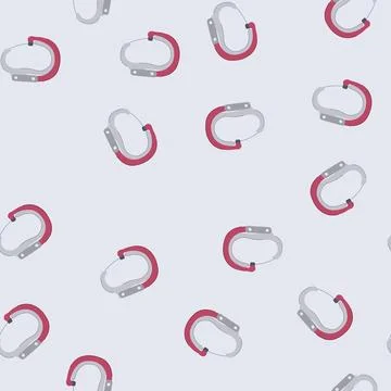 Seamless pattern hook carabiner clip cartoon vector 스톡 일러스트