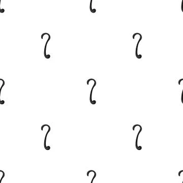 Seamless pattern with hook icon on white background. Vector illustration. Stock Illustration