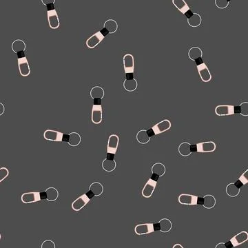 Seamless pattern hook key ring clip cartoon vector Stock Illustration