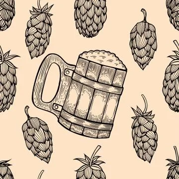 Seamless pattern from hop イラスト素材