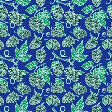 Seamless pattern of hops Stock Illustration