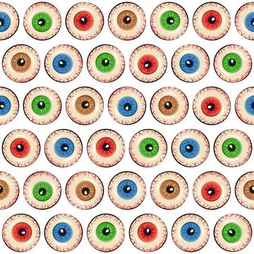 Seamless pattern with horror eyes Stock Illustration