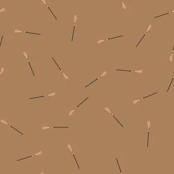 Seamless pattern horror witch broom cartoon vector Stock Illustration