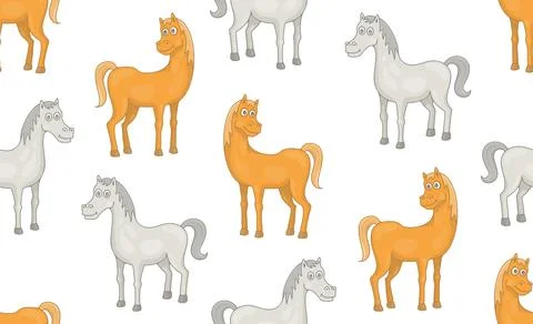 Seamless Pattern with horses Stock Illustration