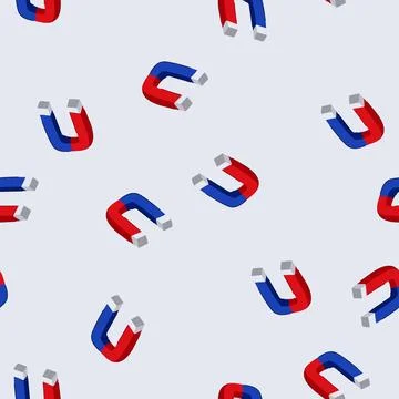 Seamless pattern horseshoe magnet cartoon vector イラスト素材