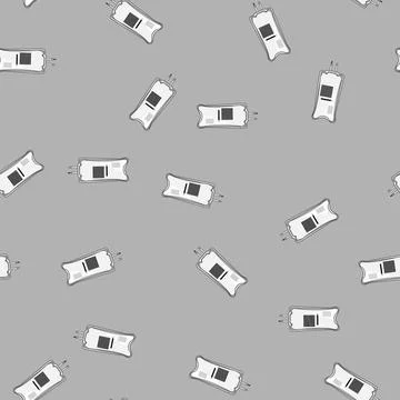 Seamless pattern hospital iv fluid bag cartoon vector Stock Illustration