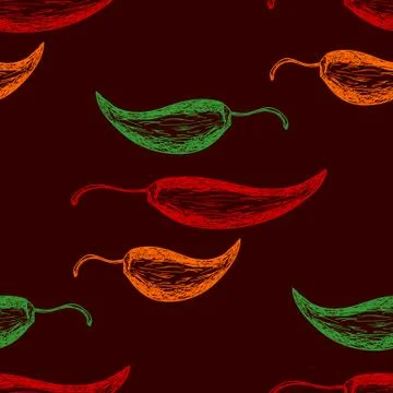 Seamless pattern with hot chilli pepper 스톡 일러스트