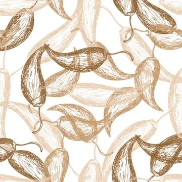 Seamless pattern with hot chilli pepper Stock Illustration