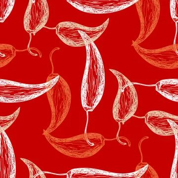 Seamless pattern with hot chilli pepper 스톡 일러스트
