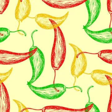Seamless pattern with hot chilli pepper Illustrazione stock