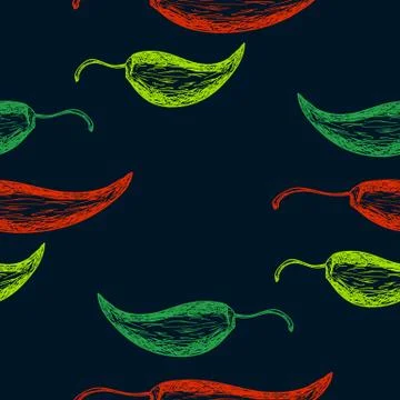 Seamless pattern with hot chilli pepper 스톡 일러스트