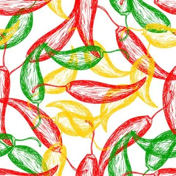 Seamless pattern with hot chilli pepper Illustrazione stock