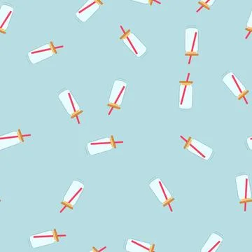 Seamless pattern hot coffee glass cartoon vector イラスト素材