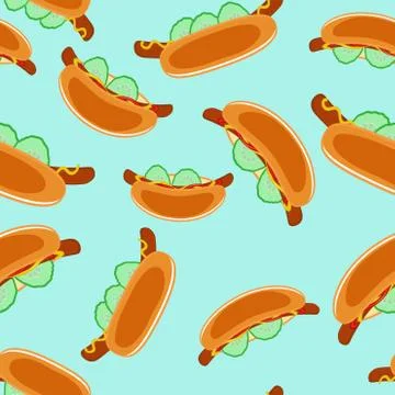 Seamless pattern with hot dogs イラスト素材