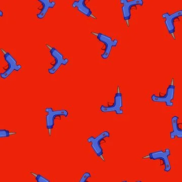 Seamless pattern hot glue gun cartoon vector Stock Illustration
