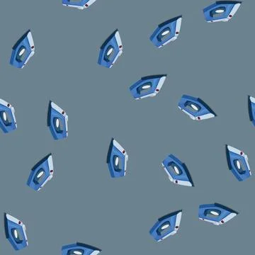 Seamless pattern hot iron laundry cartoon vector Stock Illustration