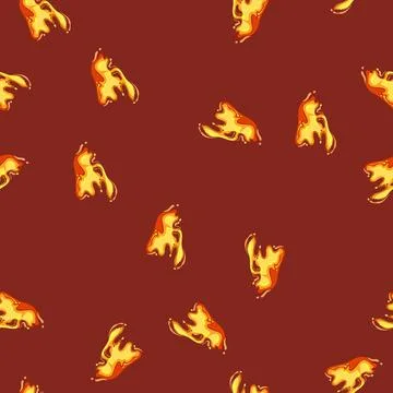 Seamless pattern hot lava splash cartoon vector Stock Illustration