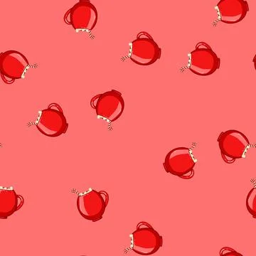 Seamless pattern hot marshmallow cup cartoon vector 스톡 일러스트